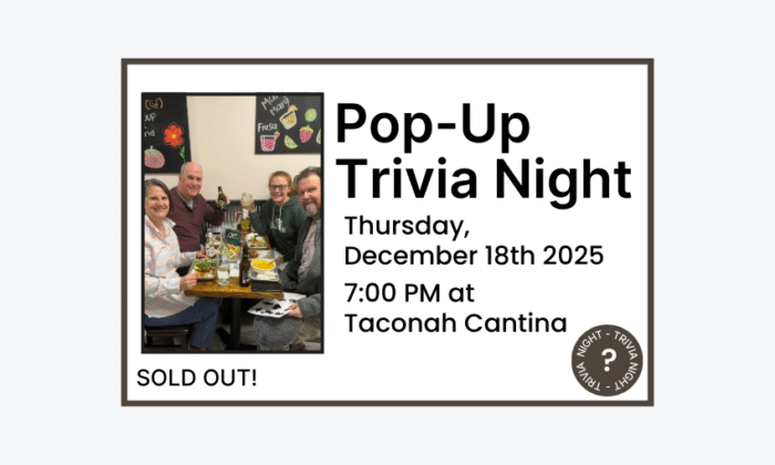 251218 Trivia Night at Taconah Cantina at 7pm at Taconah Cantina. Sold out.