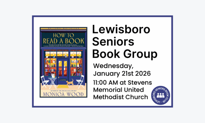 260121 Lewisboro Seniors Book Group How to Read a Book at 11am at Stevens Memorial United Methodist Church.