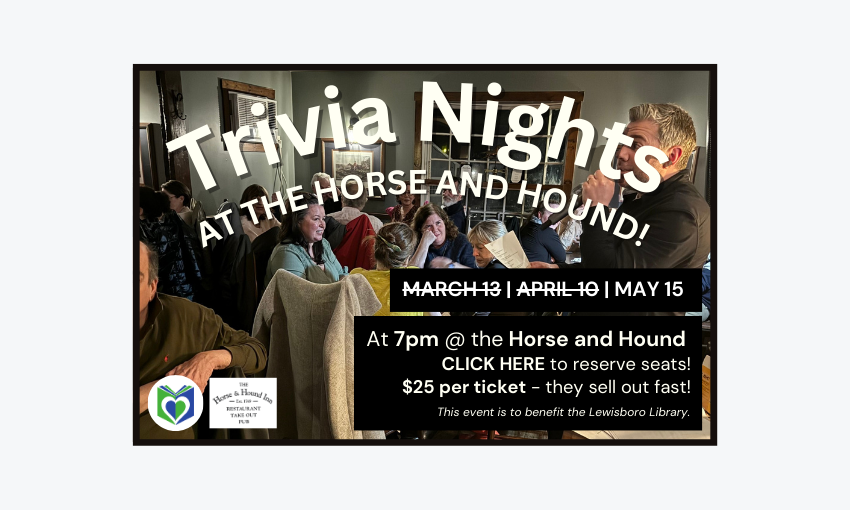 Trivia NigTrivia Nights at the Horse and Hound May 15. Click to learn more and reserve ticketsht at the Horse and Hound