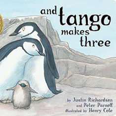 book cover with cartoon penguins