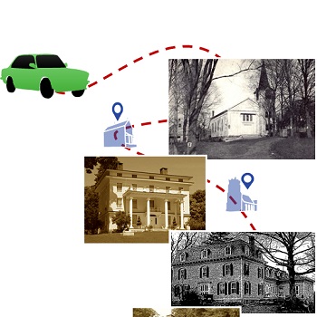 clip art car and historic photos of Lewisboro