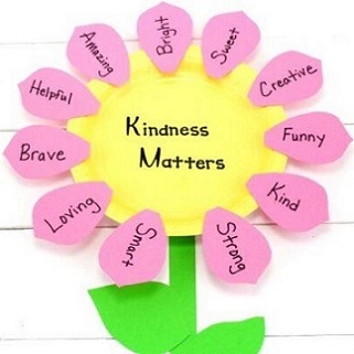 paper plate flower with Kindness Matters in center