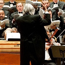 Conductor Harold Rosenbaum leads an orchestra