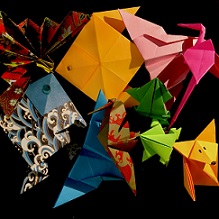 origami birds, fish and animals