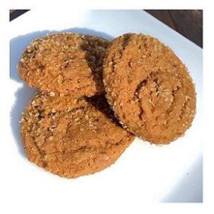 three round molasses spice cookies