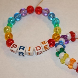 rainbow colored beaded bracelet