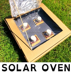 pizza box used as a solar oven to cook s'mores