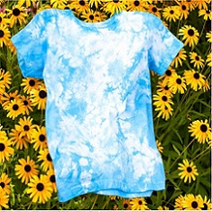 tie-dye t-shirt drying on the grass