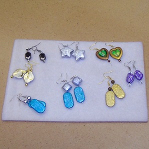 display of colorful earrings