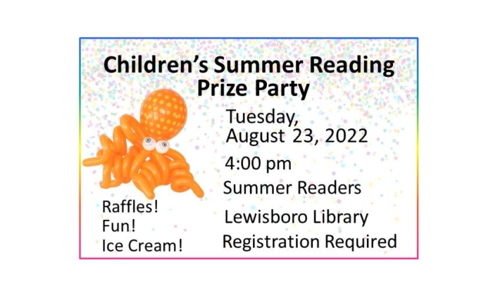 220823 Children Summer Reading Prize Party at 4:00