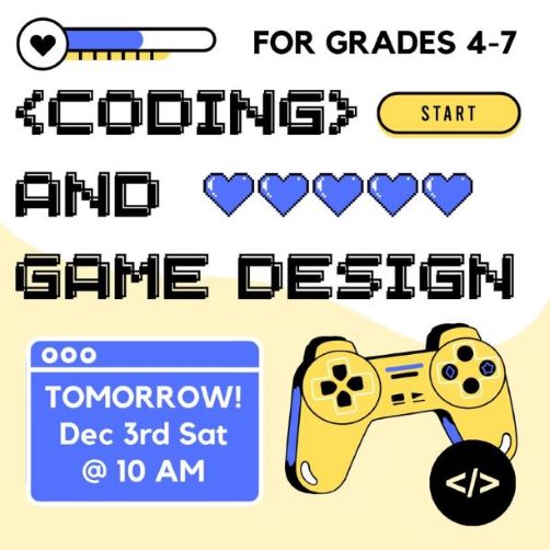 game controller below words coding and game design