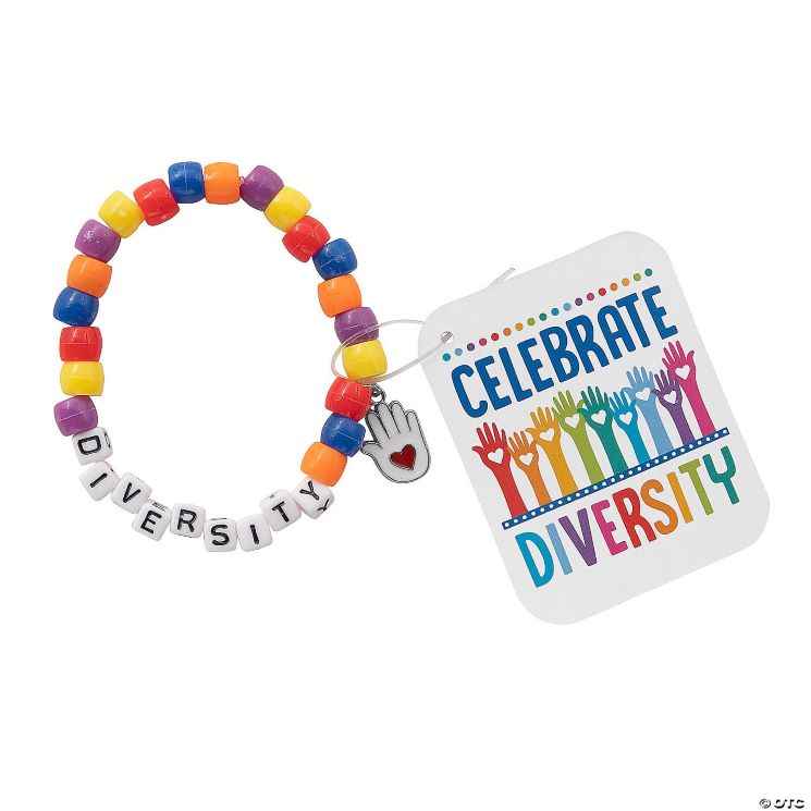 beaded bracelet with word "diversity"