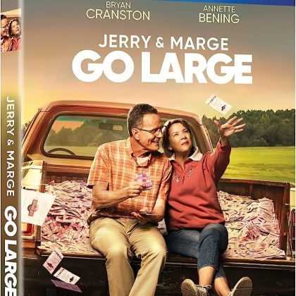 dvd case showing couple on truck flatbed filled with lottery tickets with heading "Jerry & Marge Go Large"