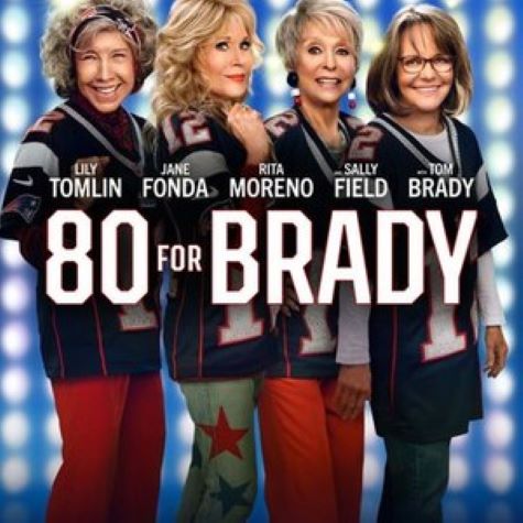 4 elderly women in patriots jerseys with 80 for Brady in front