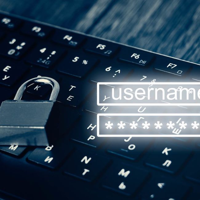 image of a lock sitting on a keyboard next to phrase username