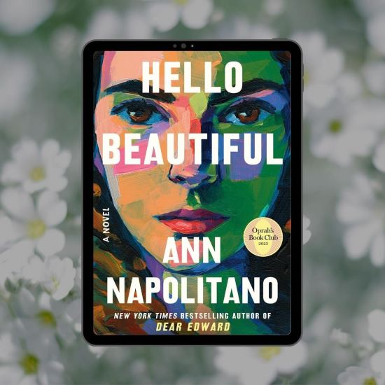 book jacket featuring woman's face painted using multiple colors behind the words Hello Beautiful