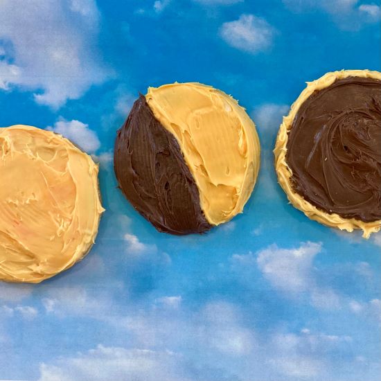 cookies decorated to look like solar eclipse
