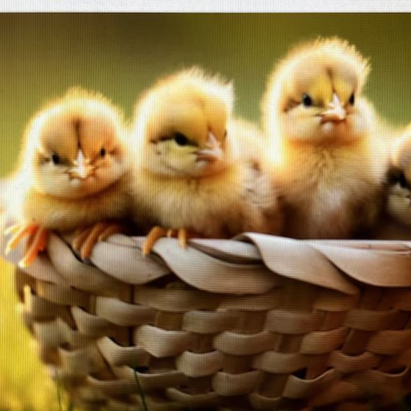 baby chicks in a basket