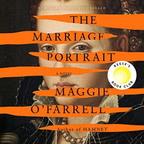 book jacket featuring portrait of woman with slashes in canvas