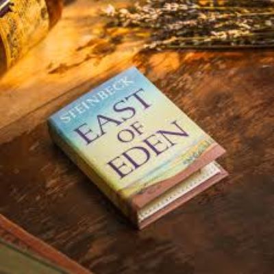 Novel East of Eden placed on table