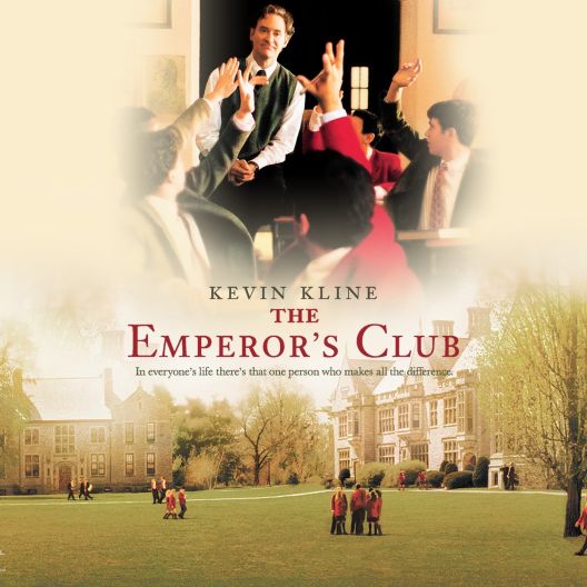 students walking on college campus below title The Emperor's Club