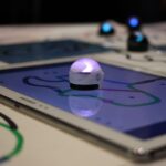 ozobot robot following a path on a tablet