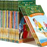 Bookshelf lined with Magic Tree House books