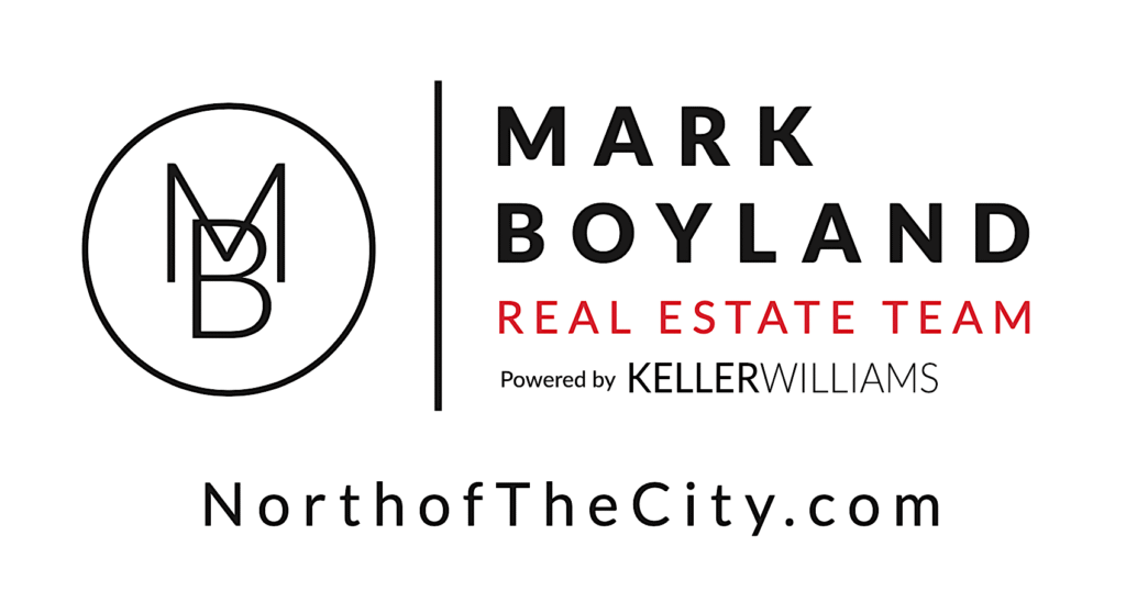Mark Boyland Real Estate Logo. Powered by KellerWilliams. Website is NorthofTheCity.com