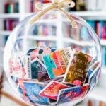 glass ornament with tiny books inside