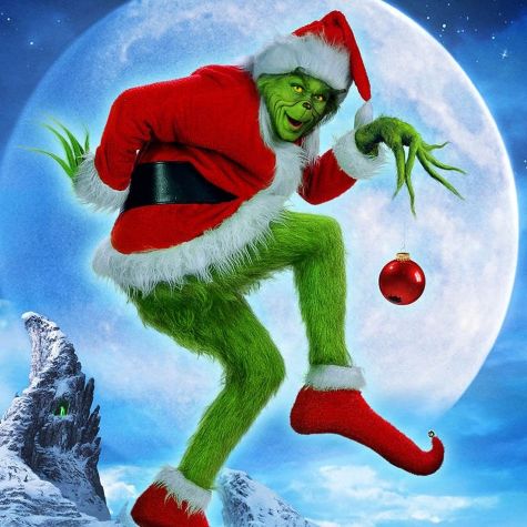 illustration of the Grinch dressed as Santa