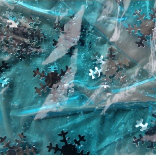 bag filled with squishy gel and snowflakes