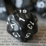 black Dungeons and Dragons multi-sided die