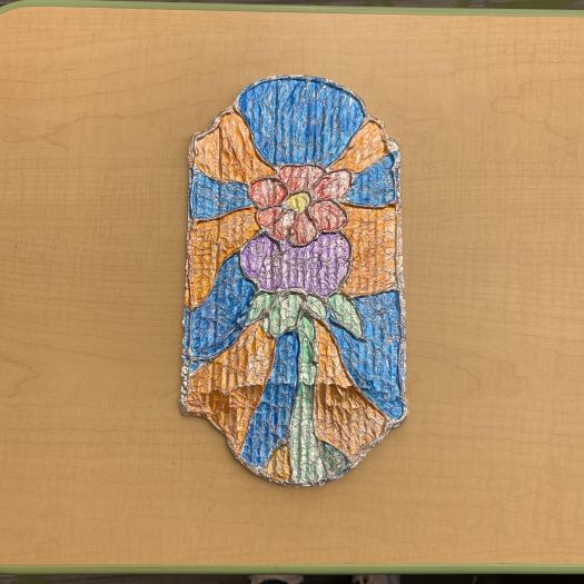 aluminum foil colored to look like stained glass