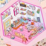 3D sticker set of a store which you decorate with goods for sale