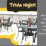 Trivia Night at Horse and Hound May 14 and June 18 7:00 pm $25 per person