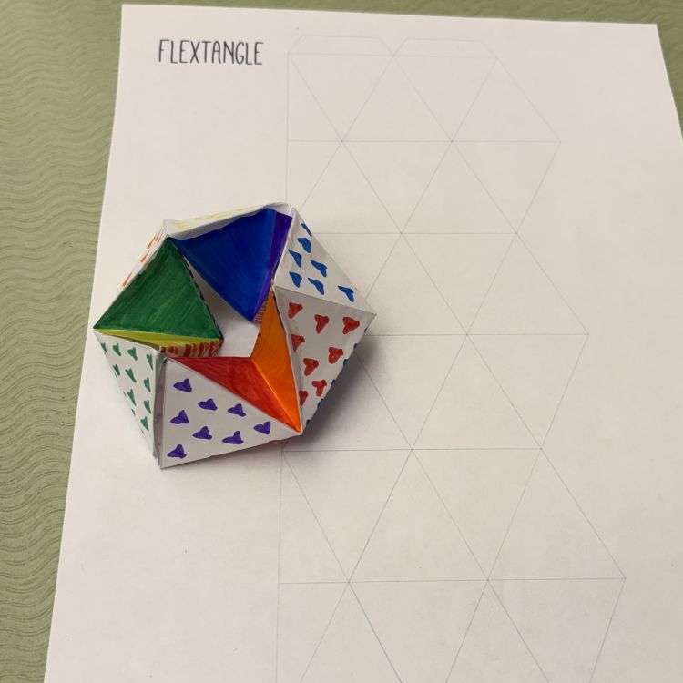 colorful paper folded into triangles
