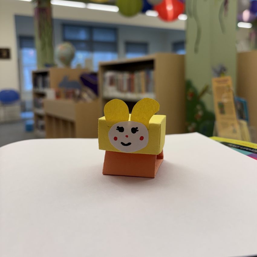 origami paper folded to look like a critter