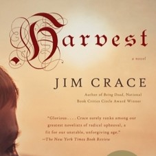 book cover with profile of young boy's face underneath the sun and the title Harvest