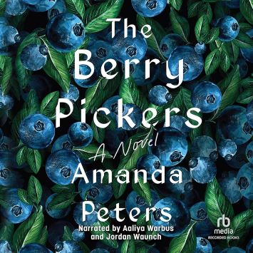 book cover featuring blueberry bush with title The Berry Pickers