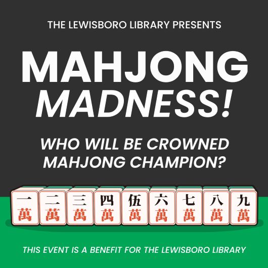 image of nine mahjong tiles lined up, beneath words Mahjong Madness! Who Will Be Crowned Mahjong Champion?